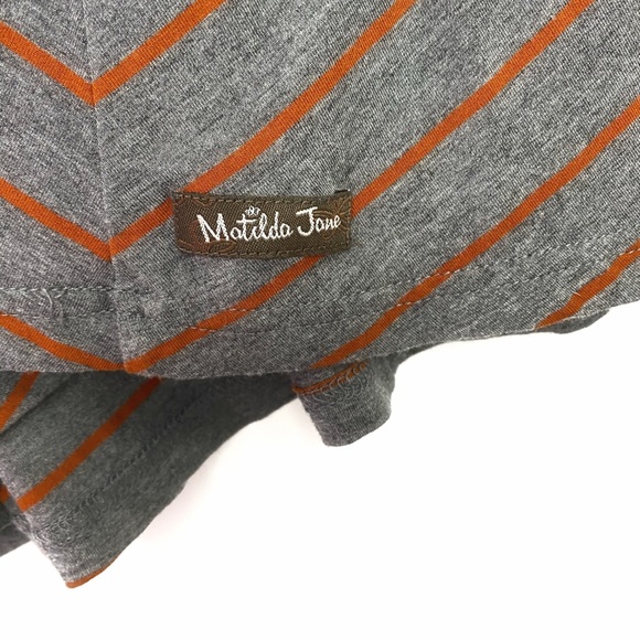 Matilda Jane Wind Song Gray & Orange Stripe Tunic - Picture 5 of 8